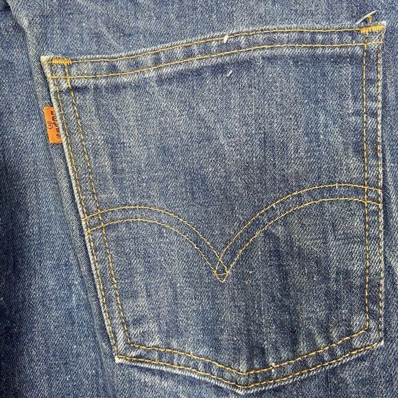 1970s Levi’s vintage orange Tab 646 Flare Jeans Circa 1970s 34 X 36 - Picture 7 of 12